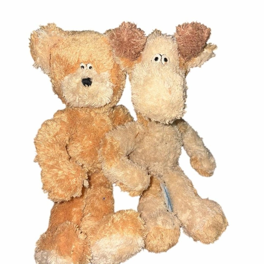 Vtg 2000s Baby Boyd bears, giraffe and teddy bear, wishadingle plushes
